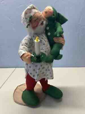 Annalee 1997 18" Santa In PJâ??s Holding Elf. #5628. Excellent Cond! FREE SHIPING