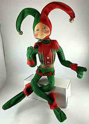 Annalee 22" Just-a-Jester in Red & Green with Gold Trim Doll 1997 ~ #747796