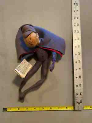 Vintage 1961 Annalee Mobilitee Felt Doll Newspaper Blue Original Rare