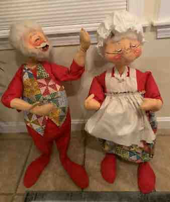Vintage Annalee Santa & Mrs Claus 30" Tall Large Mobilitee Doll Christmas Rare