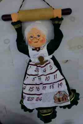 ANNALEE MRS. SANTA COUNTDOWN 32" NEW 2002 ROLLING PIN & GINGERBREAD FREE SHIP