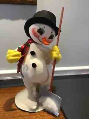 Annalee Doll 18â? Shoveling Snowflakes Snowman Candy Cane Shovel W/ Original Tags