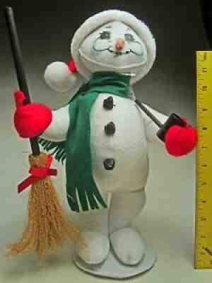 Annalee 2016 Christmas Large 15â? Snowflake Snowman With Broom and Black Pipe