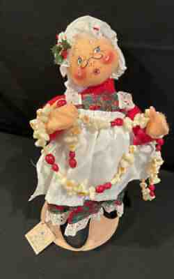 Vintage 1996 18â? Annalee Mrs. Clause Stringing Popcorn #5521 Tags still attached