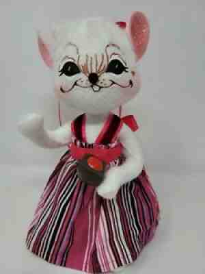Annalee Sweetheart Valentines Day Mouse Chocolate Cherry Bon Bon 9.5" Doll 2007