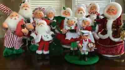 Annalee Santa and Mrs Claus Kitchen Bedroom Victorian Lot of 10 Holiday