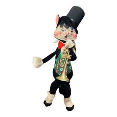 Vintage Annalee "12 Jazz Cat with Trumpet 1984 Mobilitee Christmas Holiday Doll