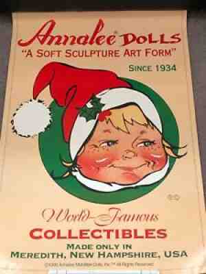 Vintage â??ANNALEE DOLLSâ? 1995 CHRISTMAS ADVERTISING 36â? x 24â? POSTER-VERY RARE