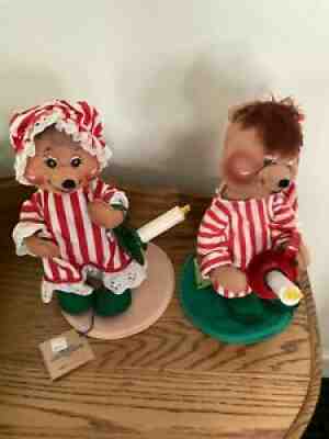 Annalee Mr. & Mrs. Nightshirt Bear w/ Candle #8056