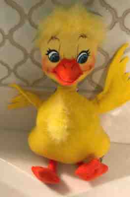 Annalee Mobilitee Doll Poseable 12" Spring Baby Ducky Duck Blue Ribbon Easter