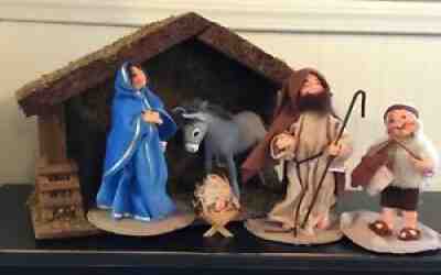 Annalee 1999 Nativity Set (5 Pieces) Mary Joseph Baby Jesus, Drummer Boy,DonkeyÂ 