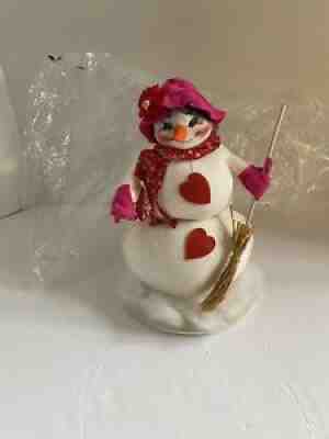 Vintage ANNALEE 10" Sweetheart Snowman 1998