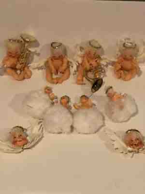 Vintage Annalee Mobilitee Posable Angel Dolls Wings lot of 10
