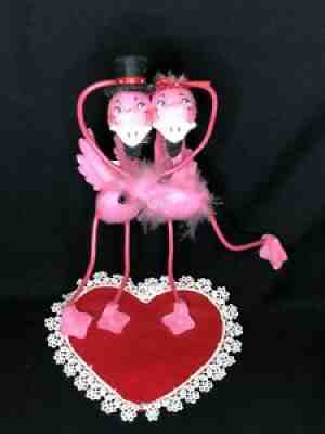 Annalee Pink Flamingos in Love Florida Anniversary Gift Valentine's Day Figure