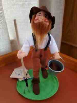 NWT 10" Mr Farmer Annalee Doll, 1996, Bucket, Pail, Pitchfork