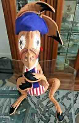 VINTAGE 1971 Large 14â? ANNALEE MOBILITEE Patriotic Political Democrat Donkey
