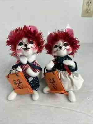 2-Rare Annalee 6" Trick or Treat Raggedy Ann & Andy Mouse With Original Tags