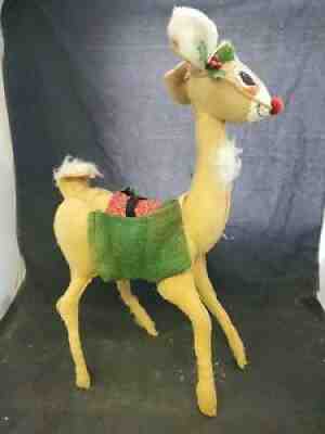 ANNALEE 23" REINDEER RED Black nose Saddlebags-xmas Ivy Fabric Saddle-1979 (h4)