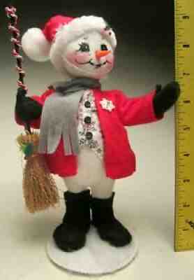 Annalee 2017 Christmas 9â? Mobility Doll Silver Snowflake Snowman Holding a Broom