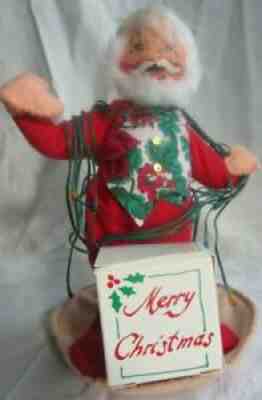 Annalee Santa Tangled in Tree Lights Christmas Holiday Doll Made in USA W/Tags