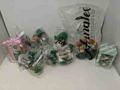 Annalee Dolls Lot of 11 St Patrick Day Leprechaun Hearts Lily Pads