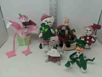 Lot 6 Annalee lot Dolls Christmas Holiday NWT flamingo mouse Santa elf( :::)