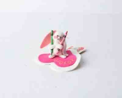 Annalee Doll Cloth Hugs and Kisses Bunny Crayons 3" XOXO Valentines Easter New
