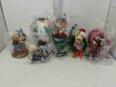 Lot 6 Annalee lot Dolls cat leopard elf Santa bird Christmas Xmas nwt (card)
