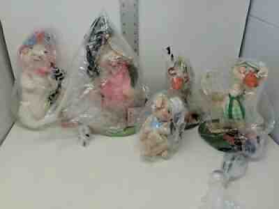 Annalee Spring Easter Valentines Lot of 9 pig Duck Mouse bunny 86-93 (dpmb) nwt