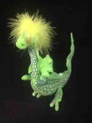 2004 Annalee 7" Lime Green Dragon