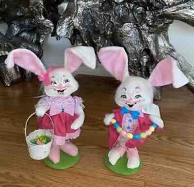Annalee 12â? Easter Bunny Rabbit Girl Boy Parade Dolls RARE SET New