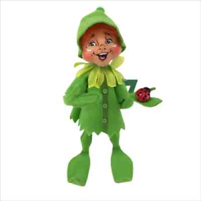 Annalee 2010 Green Spring Elf Doll 201310 Holding Ladybug 9"
