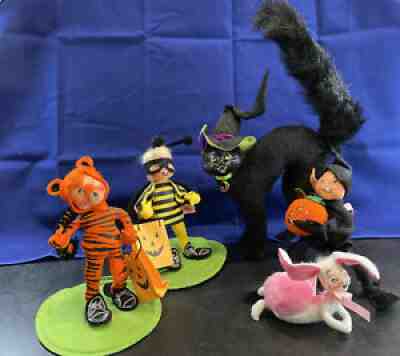 1997- 2009 Annalee Halloween Dolls Trick R Treat Kids, Scaredy-cat, Pumpkin Elf