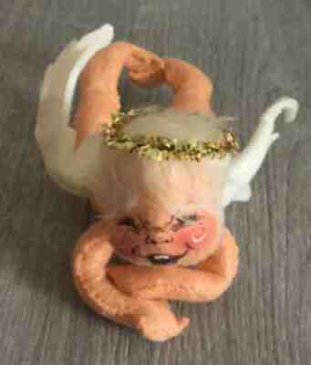 Vintage 1956 Annalee Mobilitee 6â? Angel Cherub Doll Gold Halo White Wings