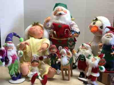 10 Vintage Annalee Christmas Santa Claus Baby PJS Duck Reindeer Elf 1990-2012