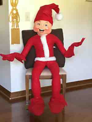 Annalee 2004 Red Christmas Elf 48" Doll Giant 4ft Santa 's Elf Plush EUC - HTF
