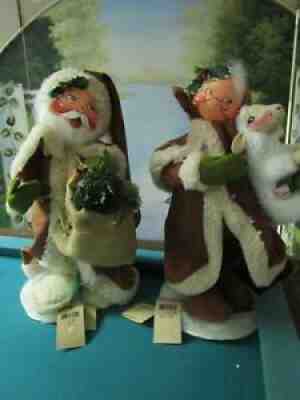 MR AND MRS CLAUS OLD WORLD SANTA CHRISTMAS ANNALEE DOLLS NEW 18" PAIR