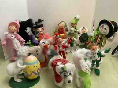 Annalee Collectible Doll Set 14 Christmas Fall Easter Halloween 2007-2018