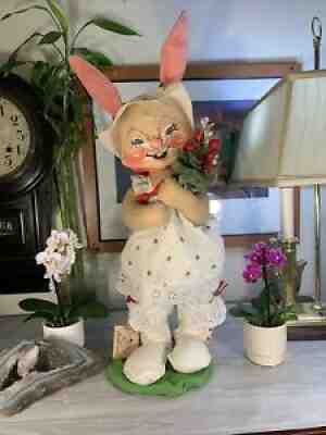 Vintage 1990 HUGE Annalee 22â? Doll Strawberry Girl Bunny RARE Excellent Shape