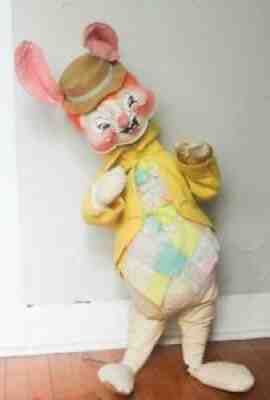 Vintage Annalee Mobilitee Country Easter Bunny Boy Rabbit 1971 35" High