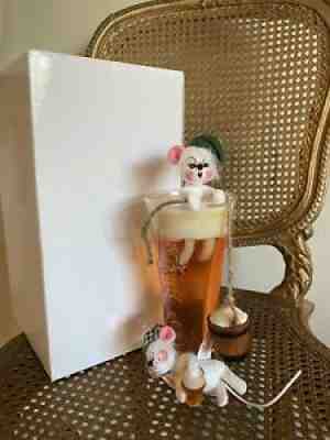 ANNALEE 8" Bailing Ale Mice in Glass of Beer St. Patrick's Day 2006 RARE