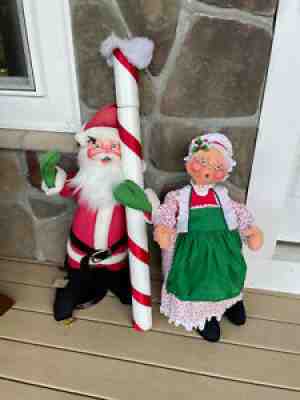 Vintage Annalee Christmas Dolls - Mr. & Mrs. Santa Claus (41" large) Very Rare!