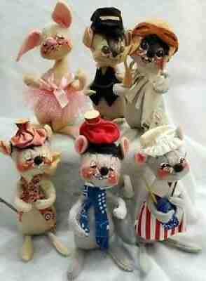 Vintage 1960s Annalee 6" Doll Lot Conductor Pilot Ballerina Hangover Betsy Ross