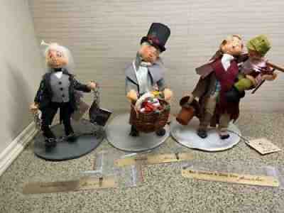 Annalee '90, Set of 3 Christmas Carol: Scrooge, Marley, Cratchet & Tiny Tim