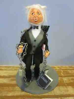 Vintage 1990 Annalee Dickens Series 10" Jacob Marley with Brass Plaque