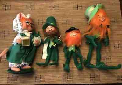 Annalee Lot Of 4 St Patrickâ??s Day Green Leprechauns & Irish Girl Pub Mouse â??ï¸