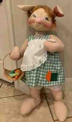 Vintage HUGE 1994 Annalee Doll 31â? Easter Bunny Rabbit Spring Garden Doll