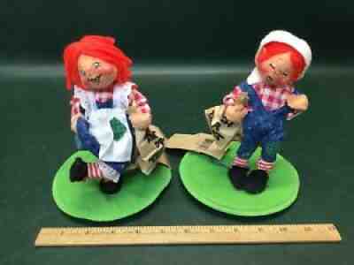 2 Annalee Dolls 1997 Raggedy Ann Tatters & Andy Tags ~ Trick or Treat Halloween
