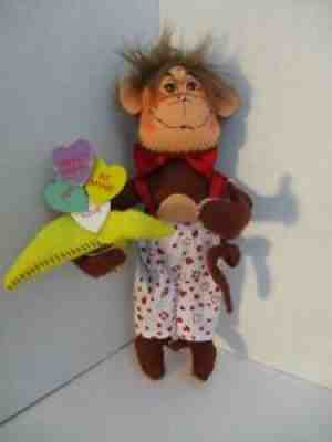 Annalee Valentines Day Monkey Around Boy Monkey with Banana Heart Candy - 6"
