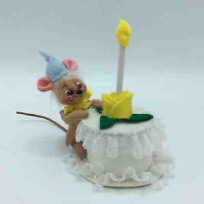 Annalee 1997 Birthday Mouse with Blue Conical Hat 3" Cute